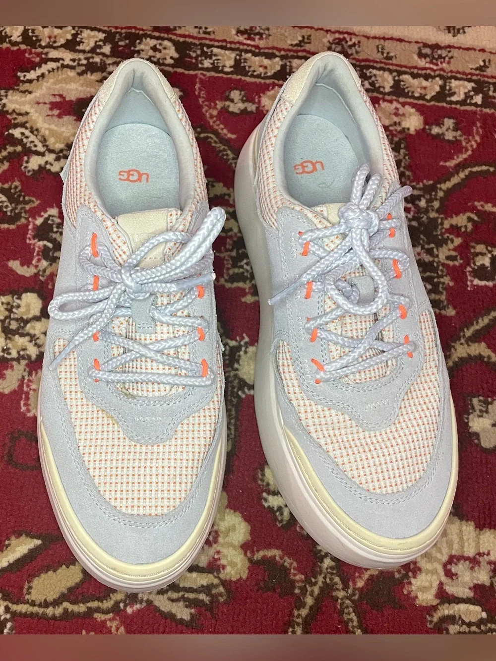 Women's UGG Sneakers in Light Blue and Peach